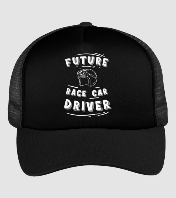 Future race car driver - Leendő autóversenyző  minta fekete pólón