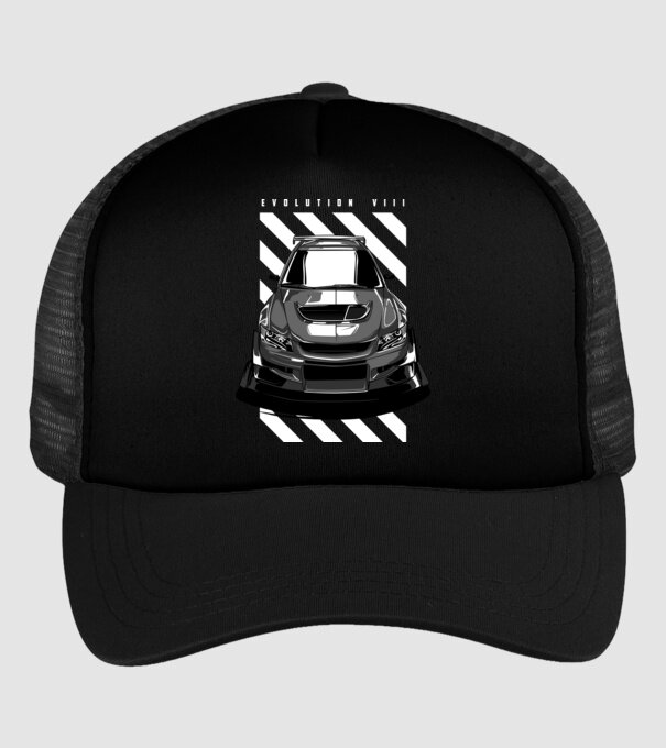 Mitsubishi Evo VIII minta fekete pólón