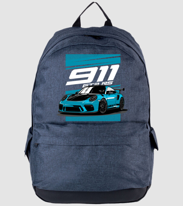 Porsche 911 GT3 minta farmerkék pólón