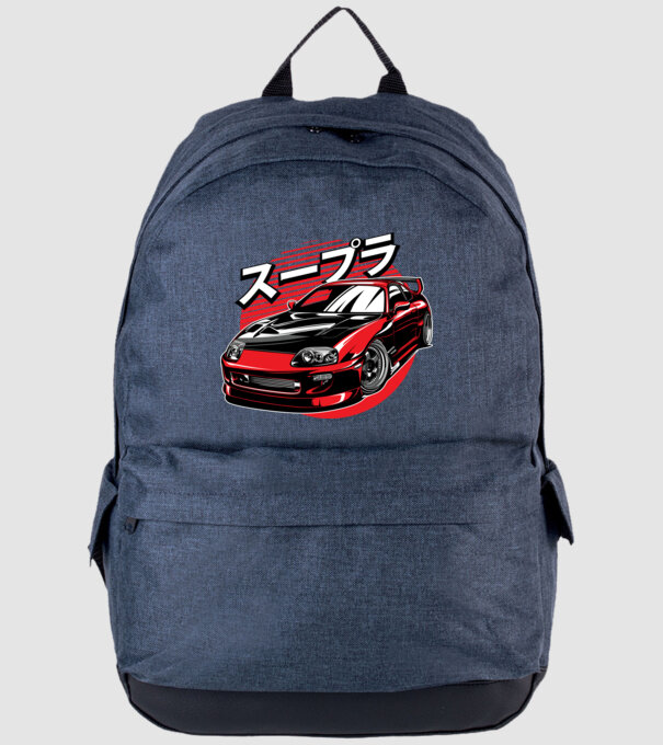 Toyota Supra minta farmerkék pólón