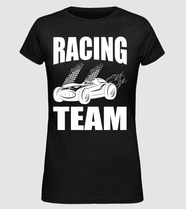 Racing Team - Versenycsapat minta fekete pólón