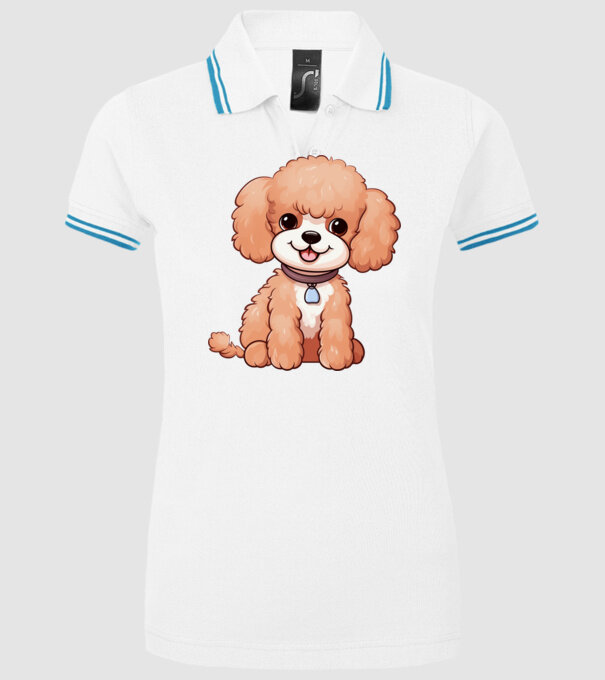 Aranyos kiskutya - Uszkár (Poodle) minta fehér pólón