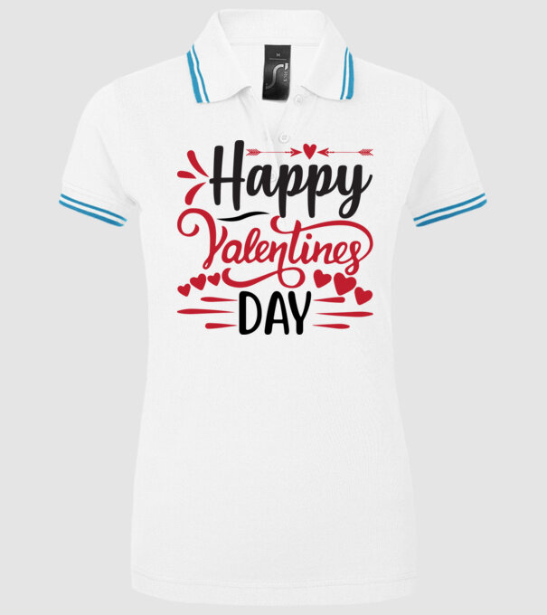 Happy Valentine's Day - Boldog Valentin-napot!  minta fehér pólón