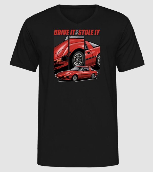 Mazda RX-7 - Drive it like you stole it minta fekete pólón