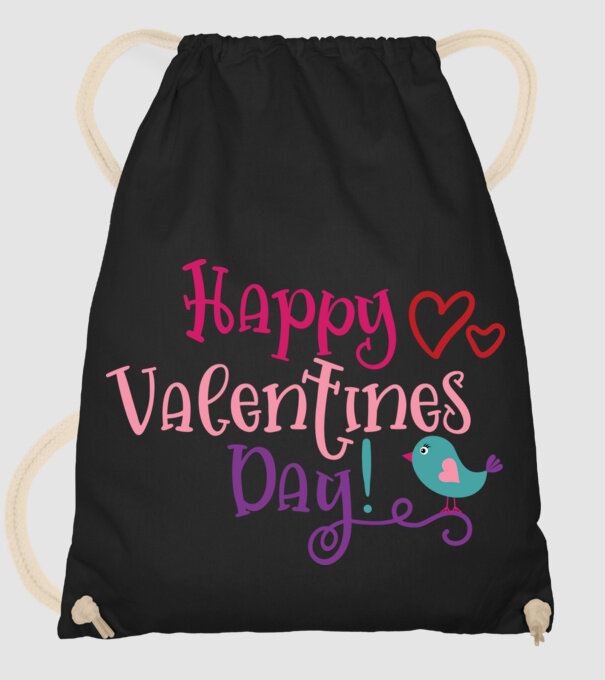 Boldog Valentin-napot - Happy Valentines Day! minta fekete pólón