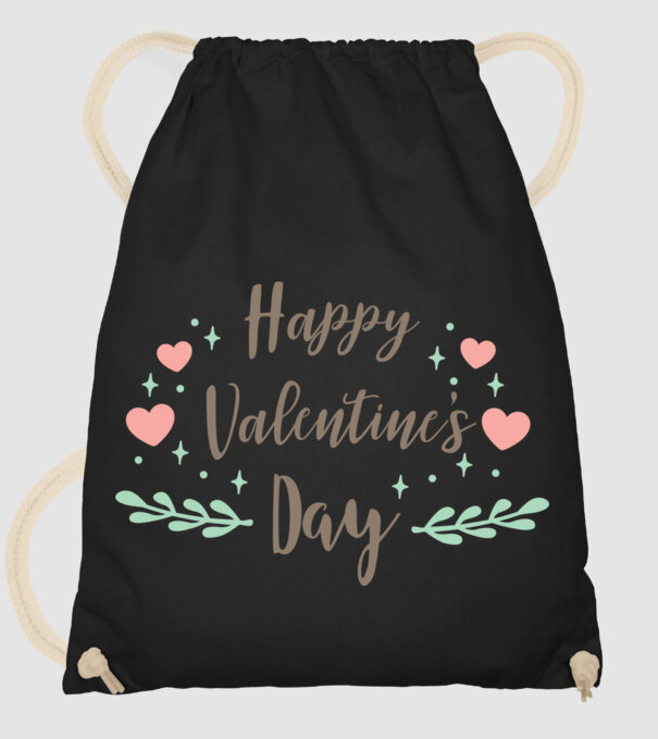 Boldog Valentin-napot - Happy Valentines Day! minta fekete pólón