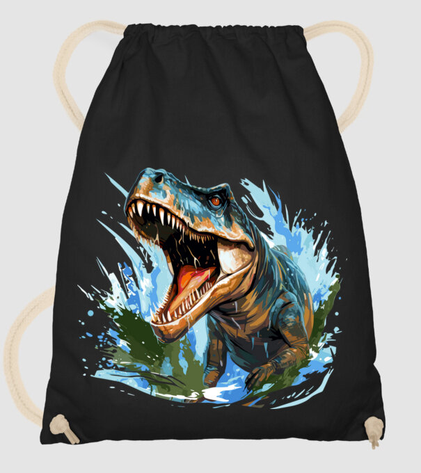 Dinoszaurusz minta fekete pólón