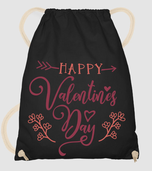 Happy Valentine's Day - Boldog Valentin-napot! minta fekete pólón