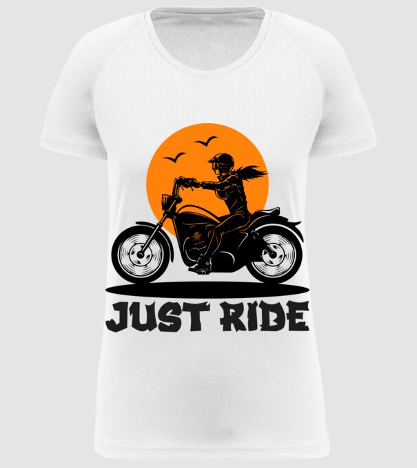 Just Ride minta fehér pólón