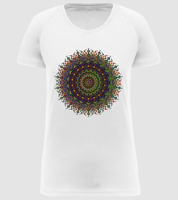 Mandala minta fehér pólón