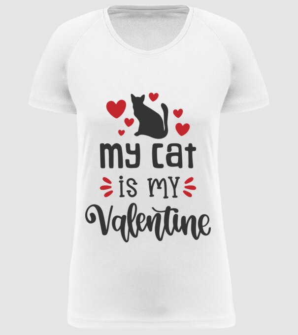 My Cat Is My Valentine - A macskám az én Valentinom minta fehér pólón