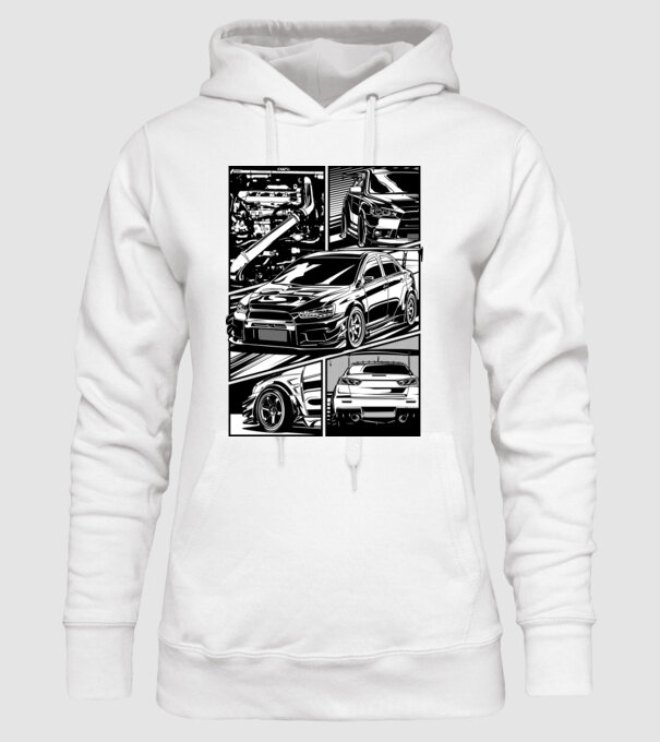 Mitsubishi Lancer Evo X  minta fehér pólón