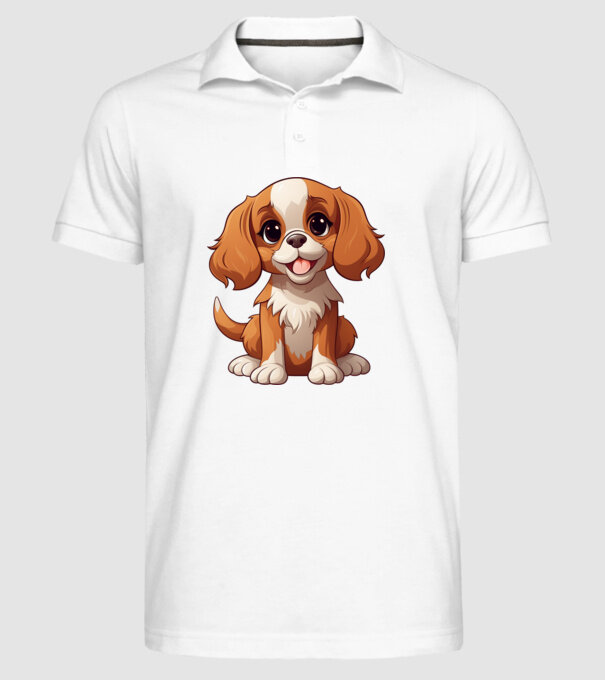 Aranyos kutya - Cavalier King Charles Spániel minta fehér pólón