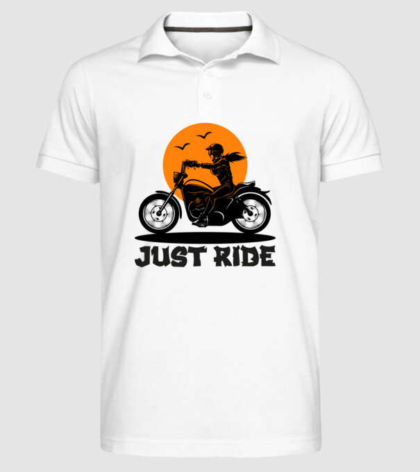 Just Ride minta fehér pólón