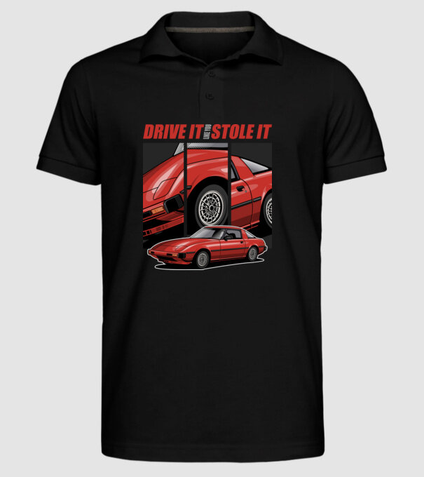 Mazda RX-7 - Drive it like you stole it minta fekete pólón
