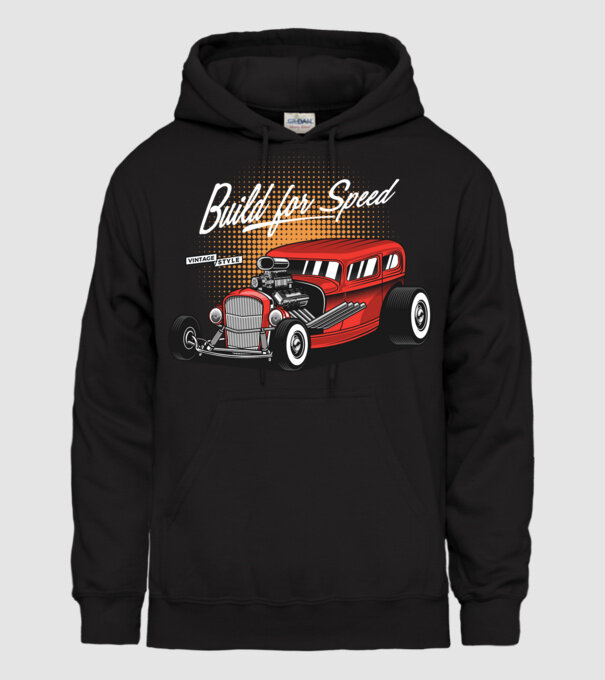 Hot Rod minta fekete pólón