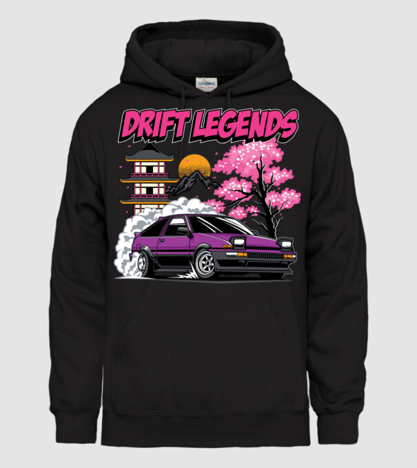 Toyota AE86 - Drift Legends minta fekete pólón