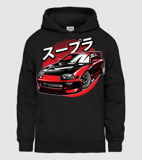 Toyota Supra minta fekete pólón