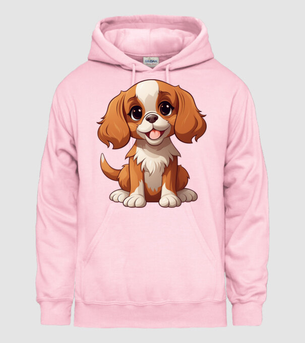 Aranyos kutya - Cavalier King Charles Spániel minta világos rózsaszín pólón