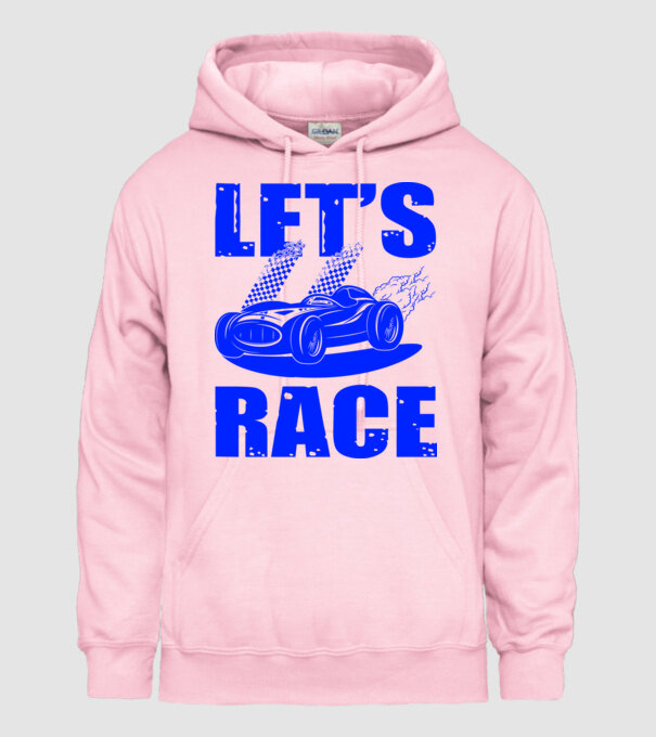 Let's Race - Versenyezzünk! minta világos rózsaszín pólón