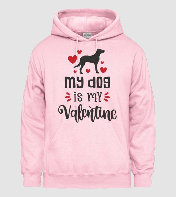 My Dog Is My Valentine - A kutyám az én Valentinom minta világos rózsaszín pólón