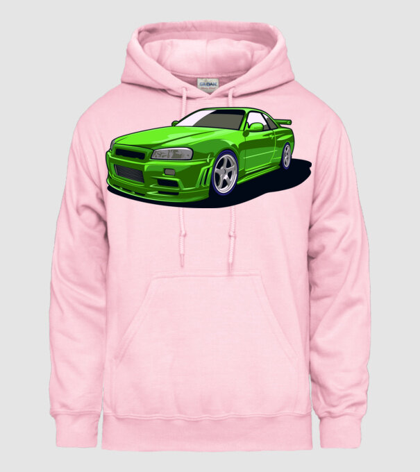 Nissan Skyline GTR minta világos rózsaszín pólón