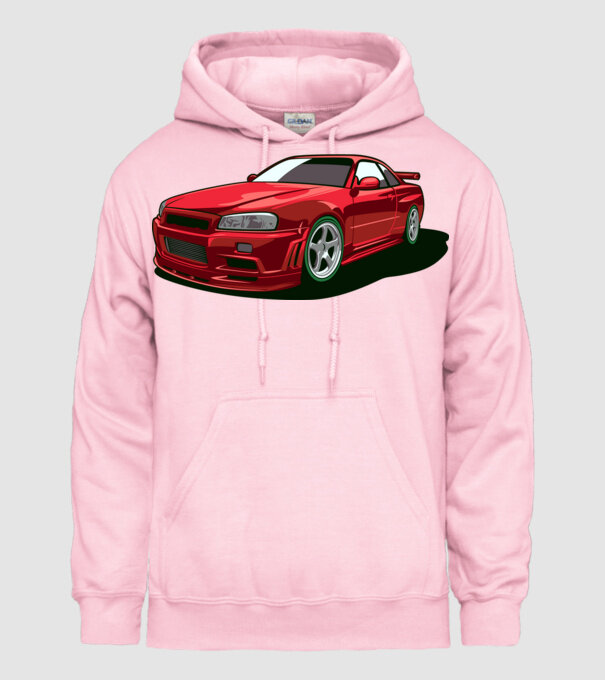 Nissan Skyline GTR minta világos rózsaszín pólón