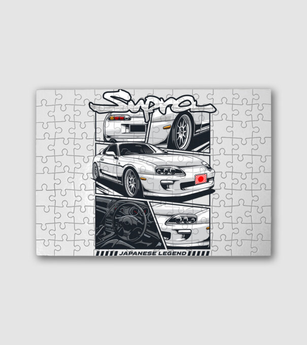 Toyota Supra minta fehér pólón