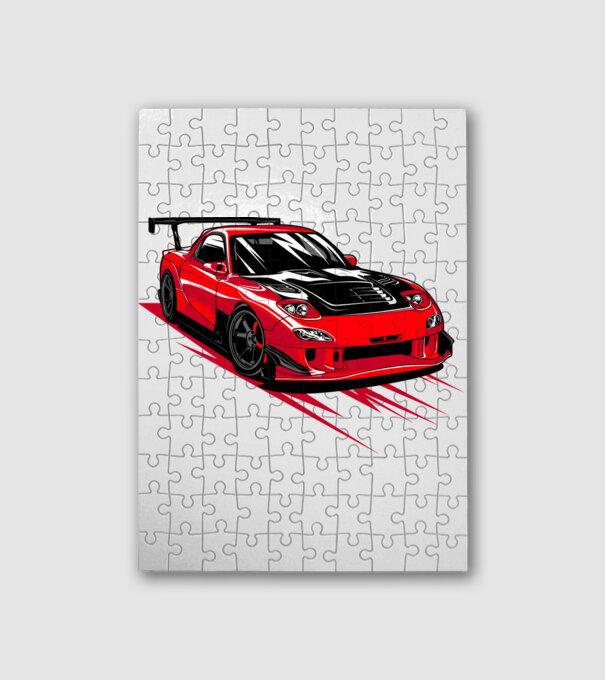 Mazda RX-7 minta fehér pólón