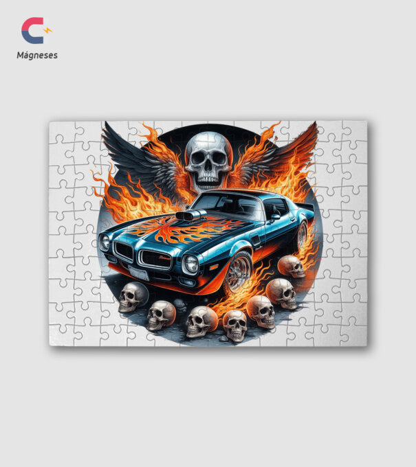 Muscle Car - Izomautó minta fehér pólón