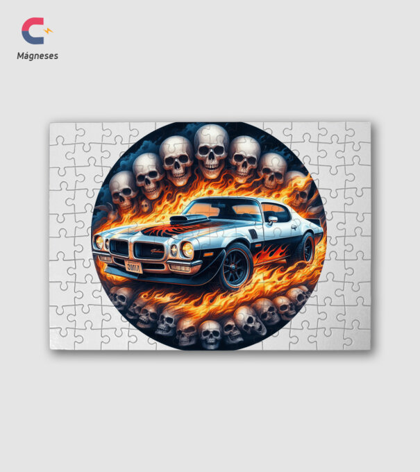 Muscle Car - Izomautó minta fehér pólón