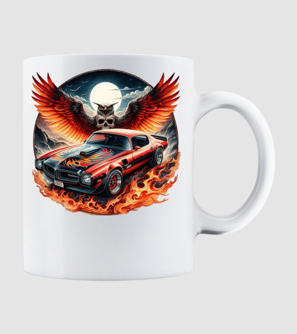 Muscle Car - Izomautó minta fehér pólón