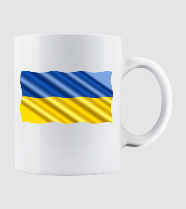 Ukrajna zászló minta fehér pólón