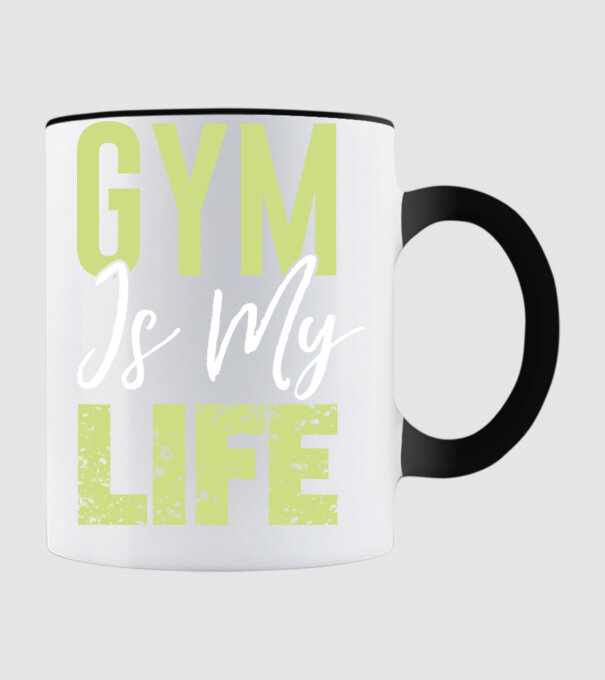 Gym Is My Life - Az edzőterem az életem minta fekete pólón