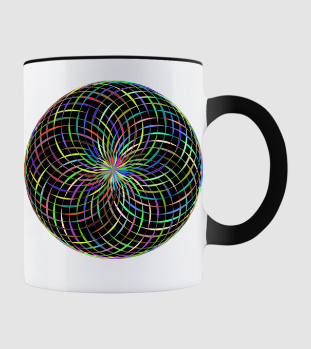 Mandala minta fekete pólón