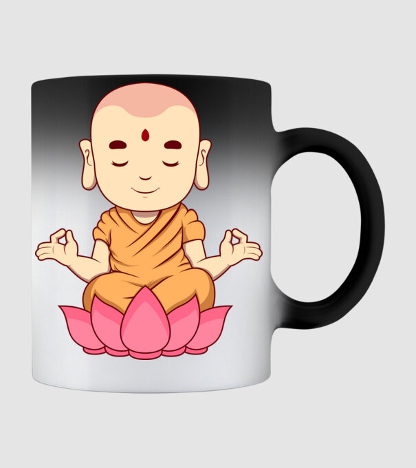 Buddha minta fekete pólón