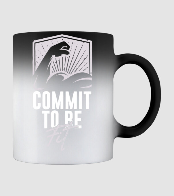 Commit To Be Fit - Kötelezd el magad, hogy fitt legyél minta fekete pólón