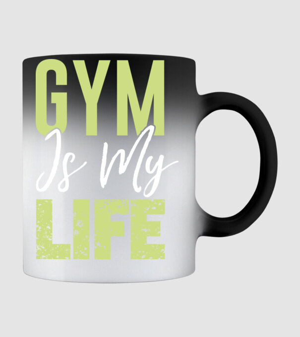 Gym Is My Life - Az edzőterem az életem minta fekete pólón