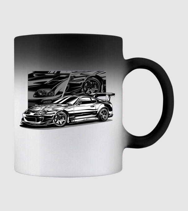 Toyota Supra minta fekete pólón