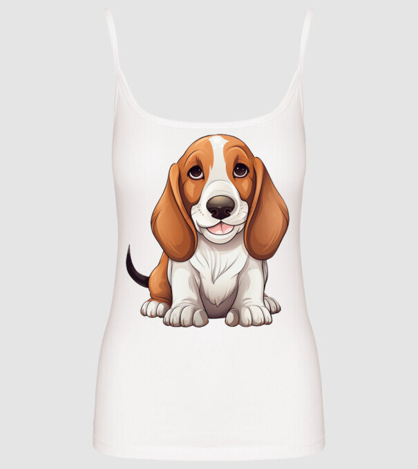 Aranyos kutya - Basset Hound minta fehér pólón