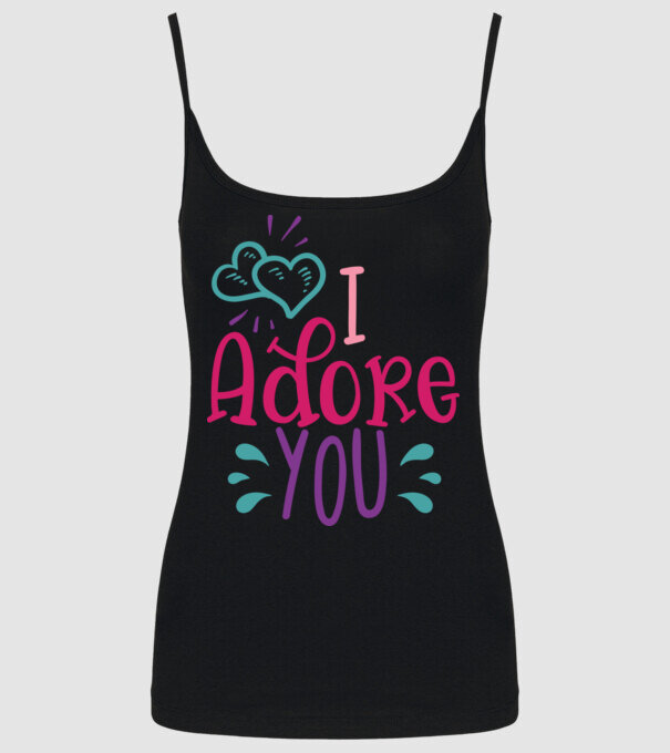 I Adore You - Imádlak minta fekete pólón