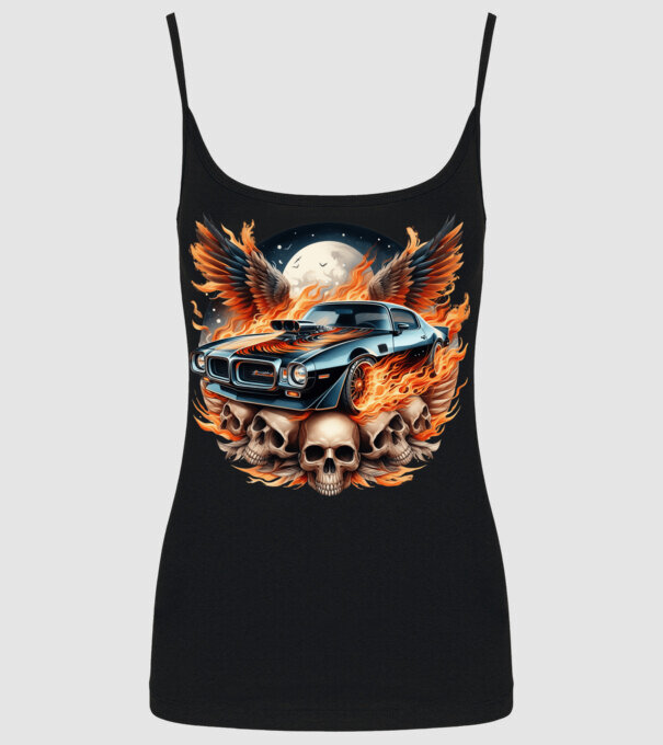 Muscle Car - Izomautó minta fekete pólón