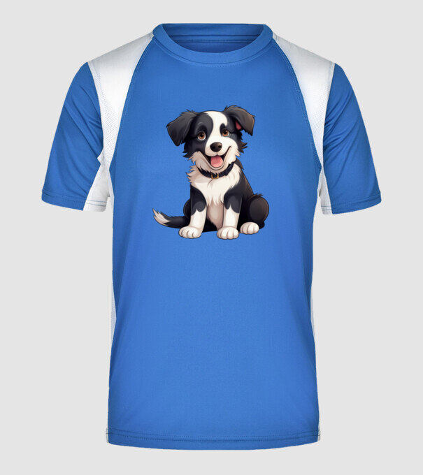 Aranyos kutya - Border Collie minta királykék pólón