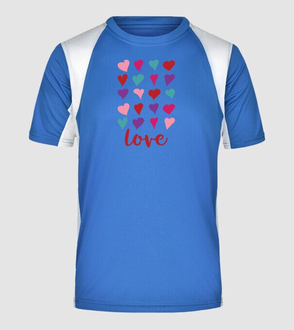 Love - Szerelem, Szeretet minta királykék pólón