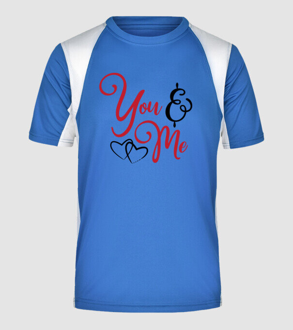 You and Me - Te és Én minta királykék pólón