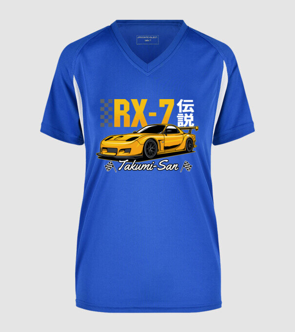 Mazda RX-7 minta királykék pólón