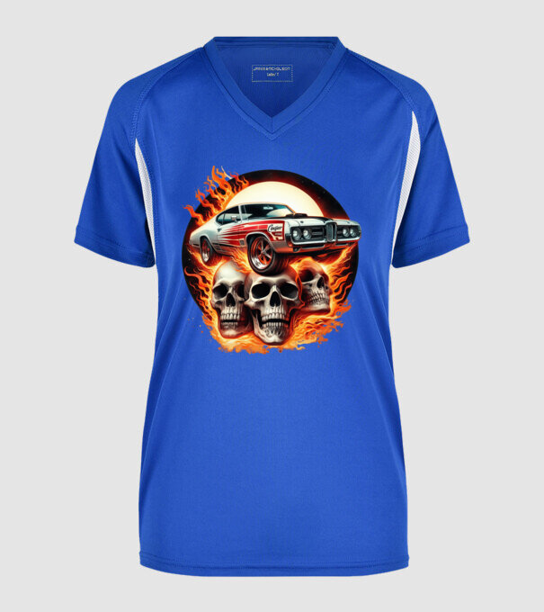 Muscle Car - Izomautó minta királykék pólón