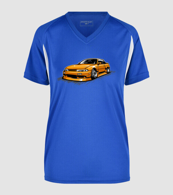 Nissan 240SX minta királykék pólón