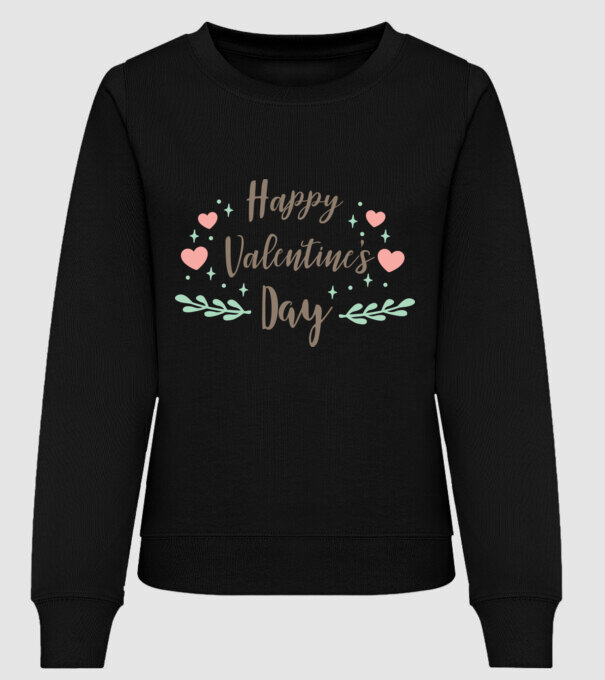 Boldog Valentin-napot - Happy Valentines Day! minta fekete pólón