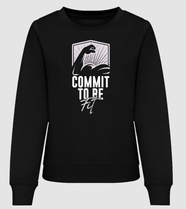 Commit To Be Fit - Kötelezd el magad, hogy fitt legyél minta fekete pólón